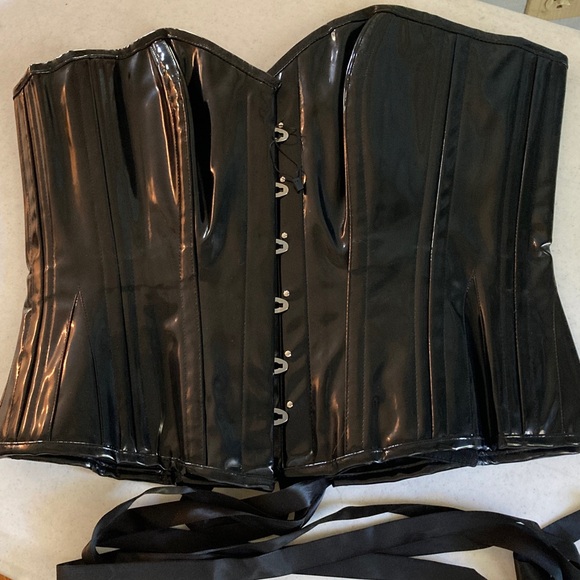 NWOT Black Patent Shapewear Corset - Picture 1 of 7